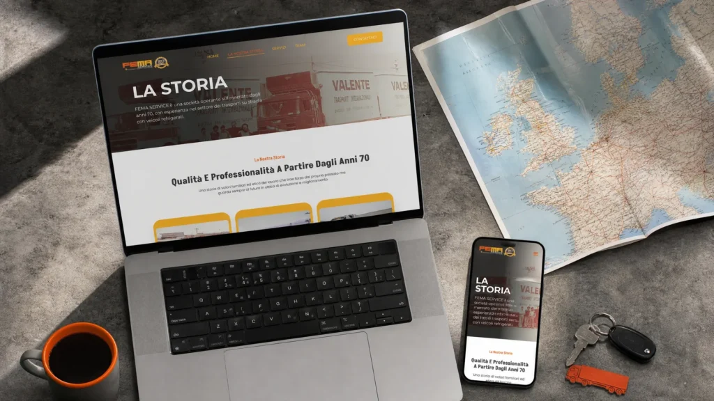 Fema Service: sito su laptop e smartphone